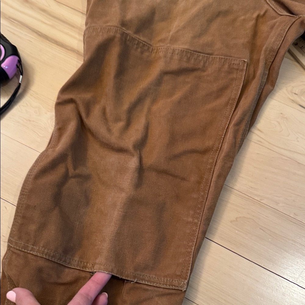 Vintage Carhartt Canvas Double Knee Overalls Duck Brown-Workwear-USA - Picture 7 of 11
